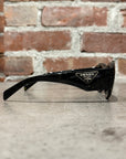 PRADA ROUND FRAME MARBLE SUNGLASSES ‘BLACK’