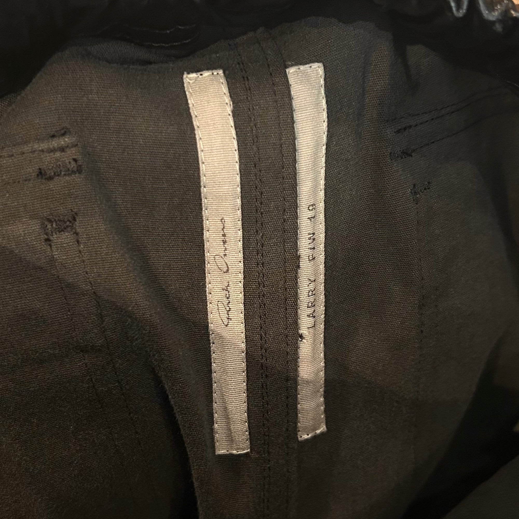 RICK OWENS FW19 LARRY LEATHER AIRCUT PANTS ‘BLACK’