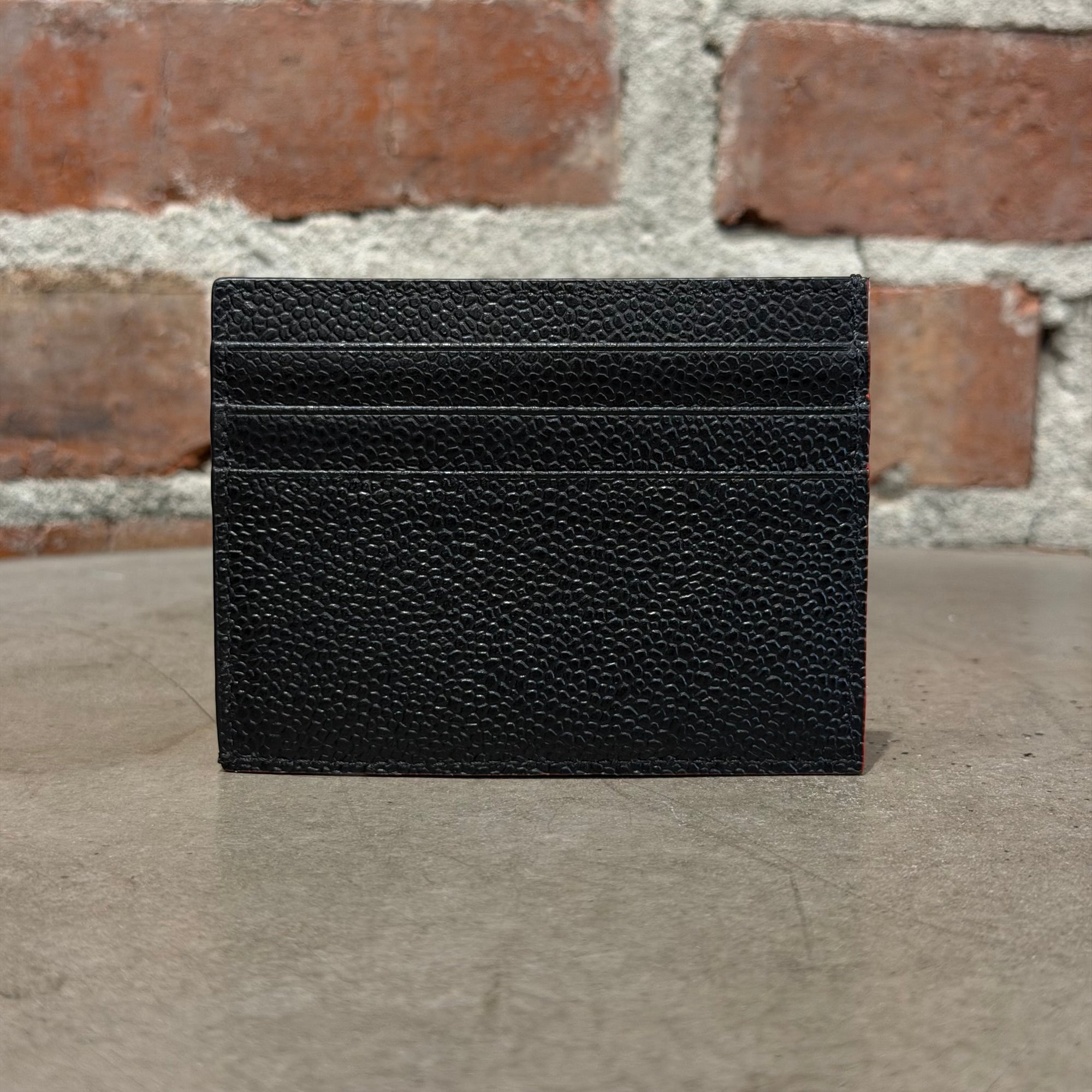 THOM BROWNE PEBBLE GRAIN CARDHOLDER ‘BLACK’