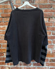 MIDNIGHT STUDIOS DUAL LAYERED STRIPED LONG SLEEVE ‘BLACK/GRAY’
