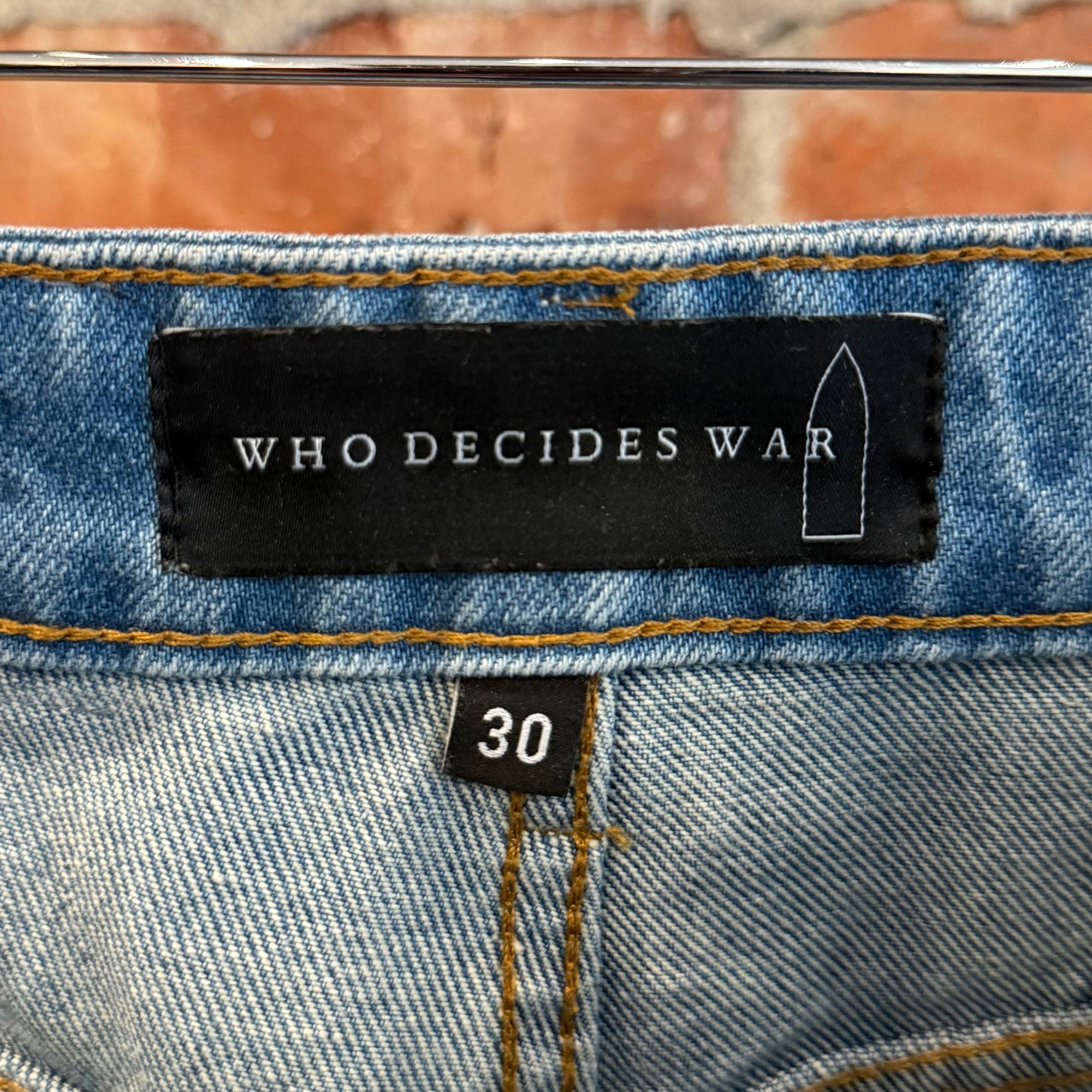 WHO DECIDES WAR CHURCH WINDOW JORTS ‘INDIGO’