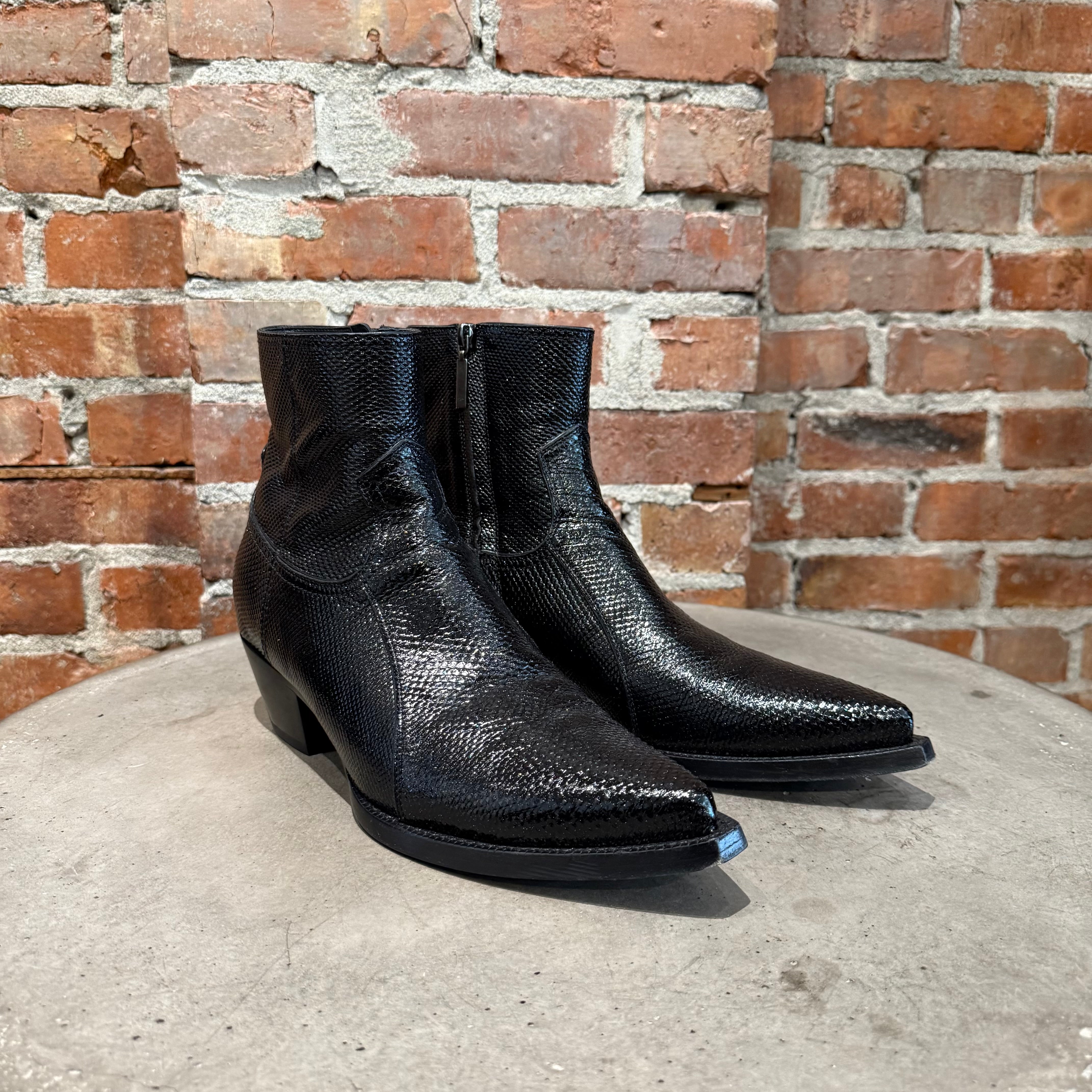 SAINT LAURENT PARIS LIZARD LUKAS BOOTS 'BLACK' – Sadō Room