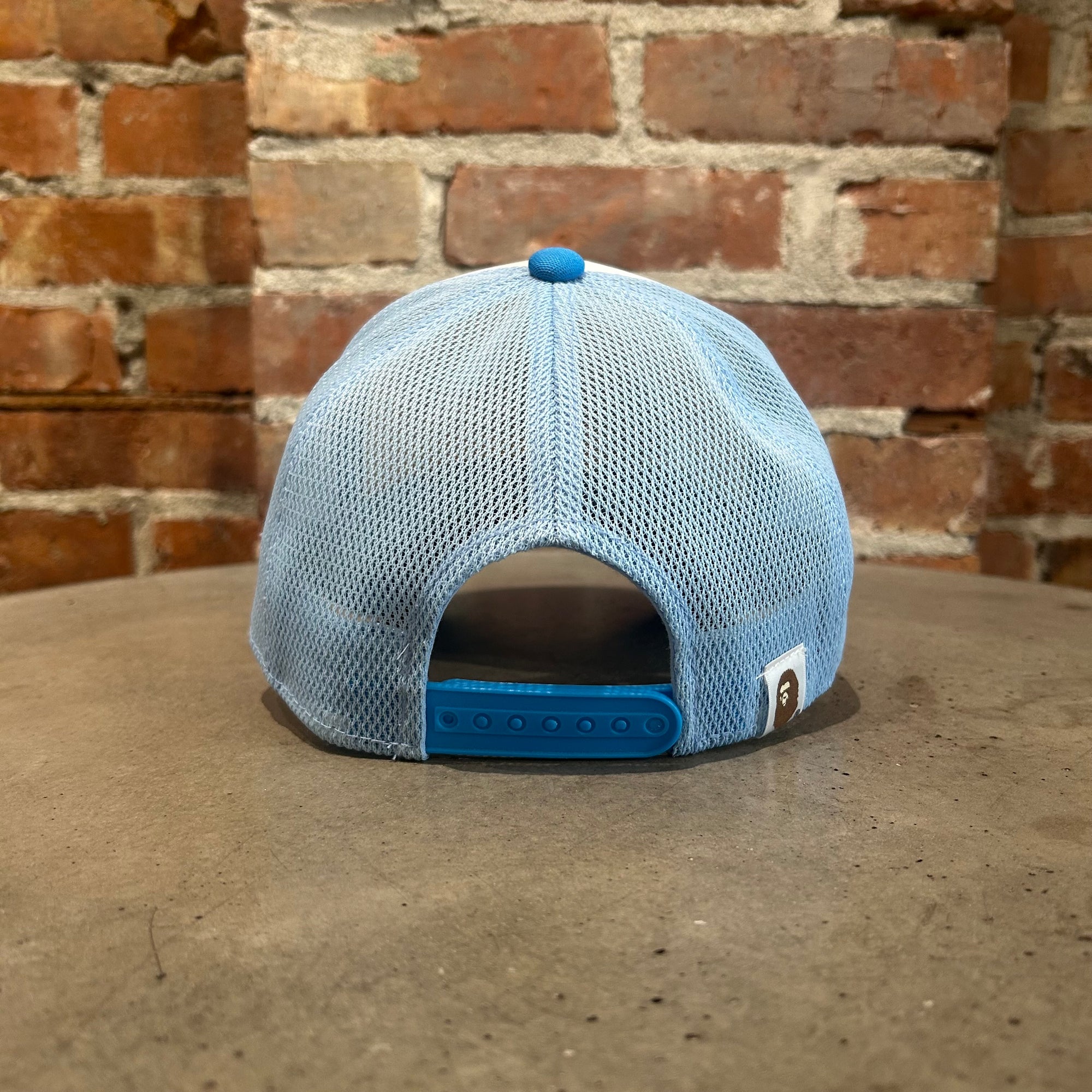 BAPE BAPESTA TRUCKER HAT ‘LIGHT BLUE/WHITE’