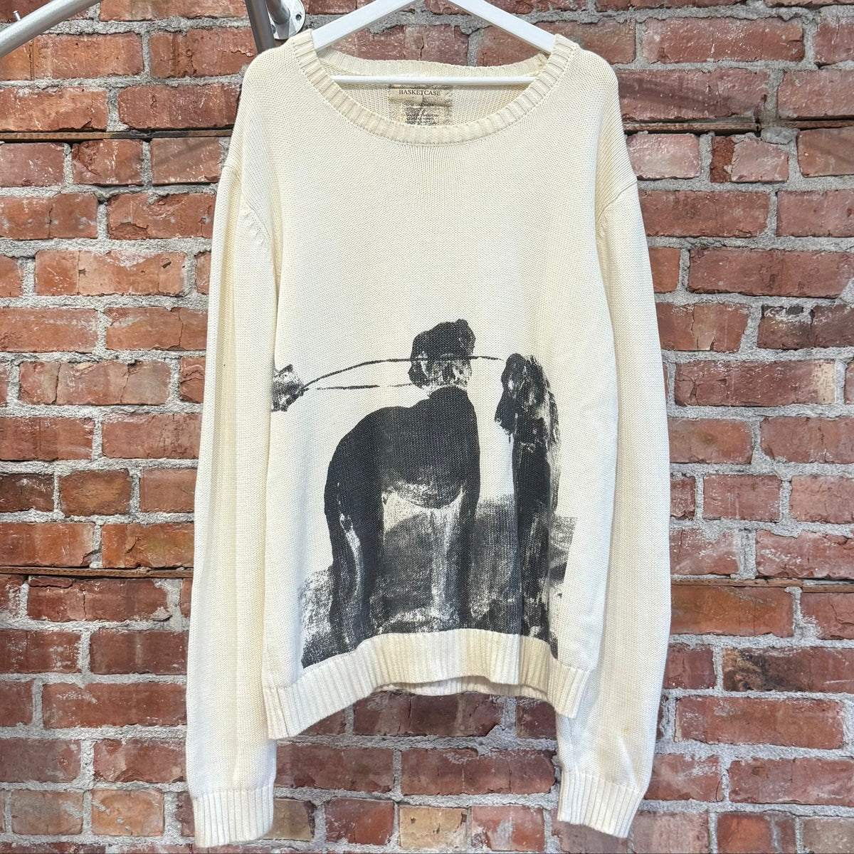 BASKETCASE OVERSIZED DOG KNIT SWEATER ‘CREAM’