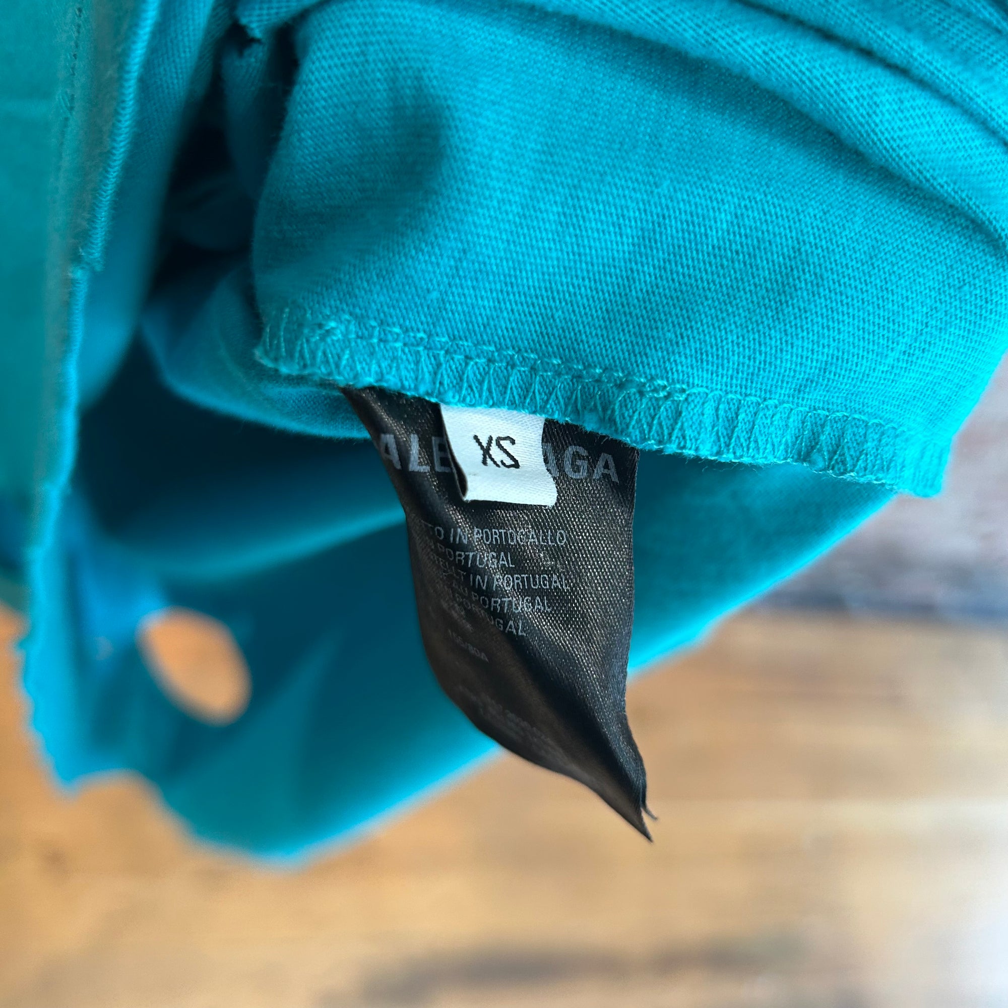 BALENCIAGA SS20 DESTROYED FLATGROUND TEE ‘TURQUOISE’