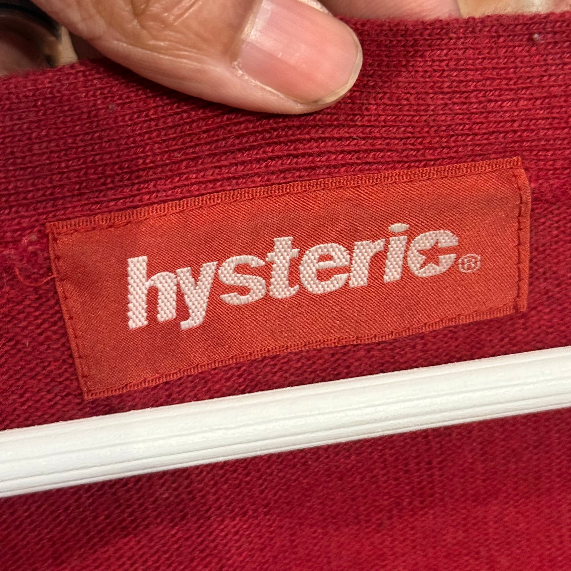 HYSTERIC GLAMOUR COLLEGIATE PREP CARDIGAN ‘RED’