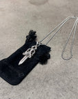 CHROME HEARTS DOUBLE DAGGER NECKLACE ‘SILVER’