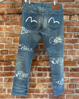 EVISU LOT 2023 GRAFFITI PRINT DENIM ‘BLUE/WHITE’