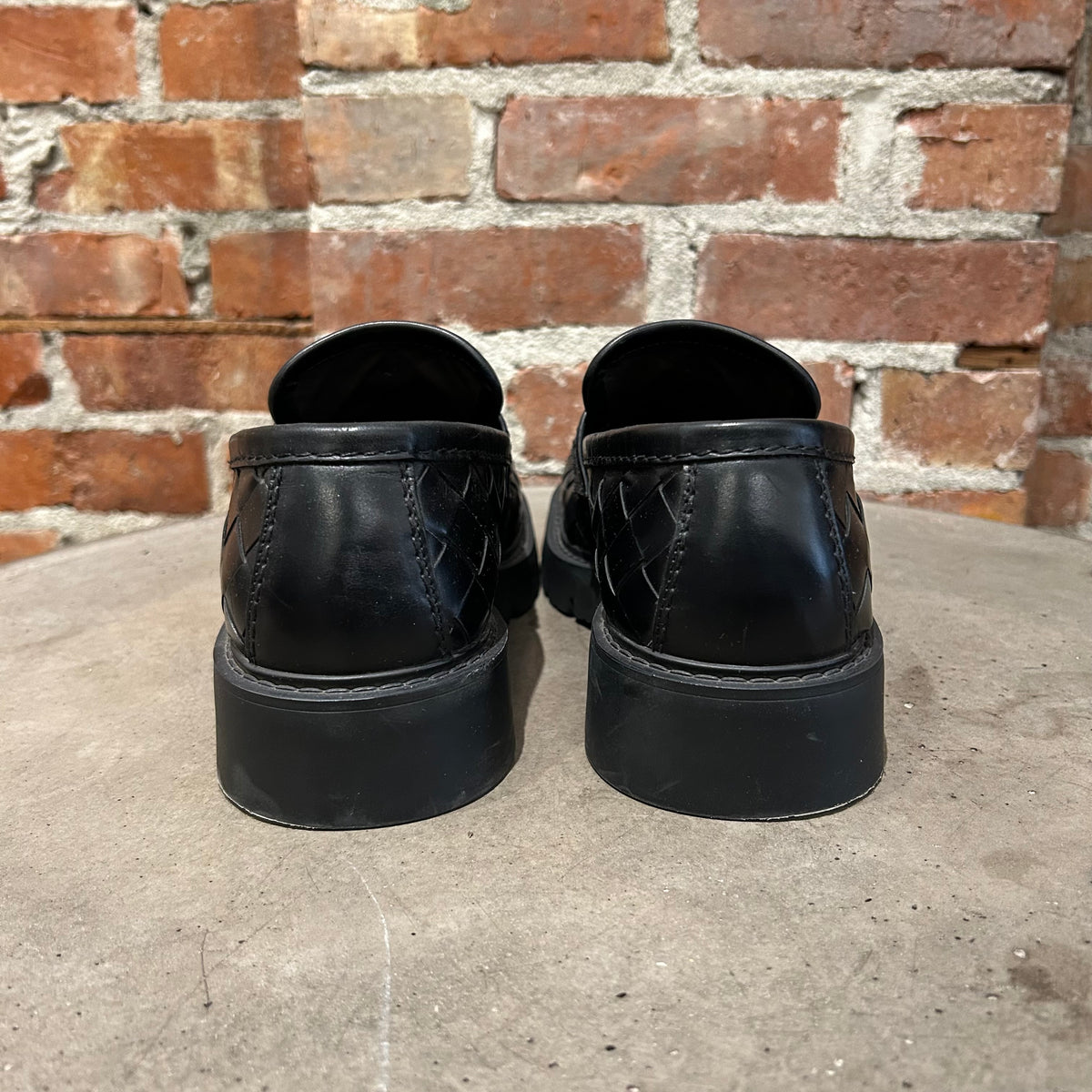 BOTTEGA VENETA INTRECCIATO HADDOCK LOAFERS ‘BLACK’