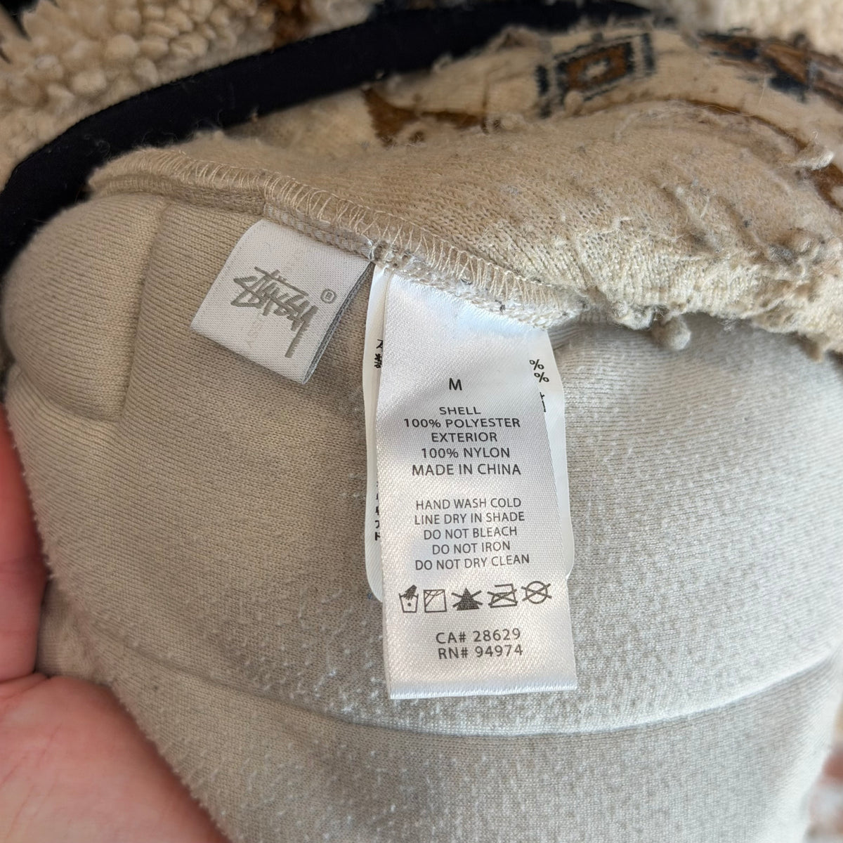STUSSY LIMA JACQUARD SHERPA JACKET ‘CREAM/BROWN’