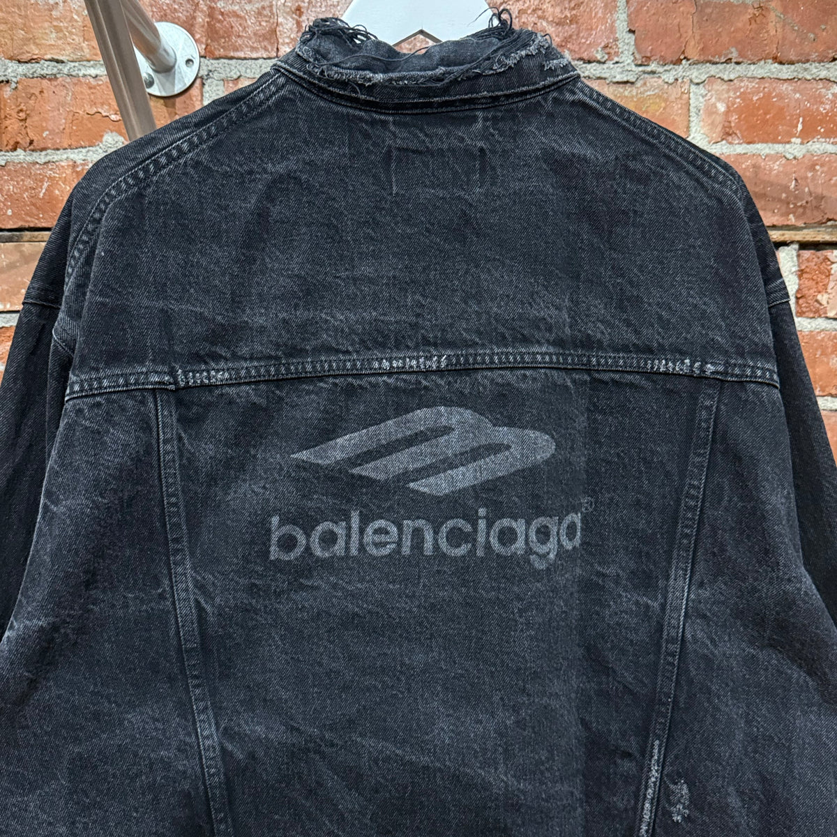 BALENCIAGA FW22 3B DISTRESSED DENIM JACKET ‘BLACK’