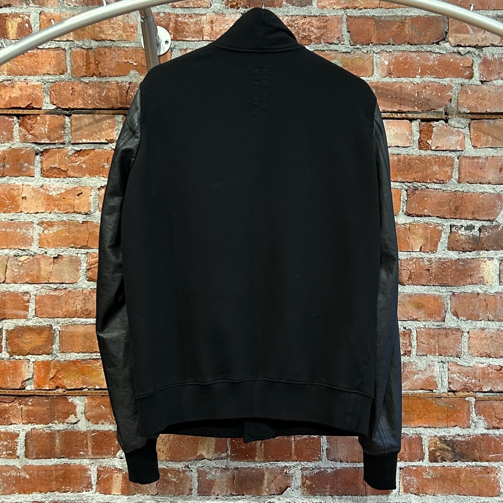 RICK OWENS SS15 DRKSHDW HYBRID LEATHER MOUNTAIN ZIP JACKET ‘BLACK’