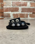 CHROME HEARTS CROSSBALL LEATHER BRACELET ‘BLACK’