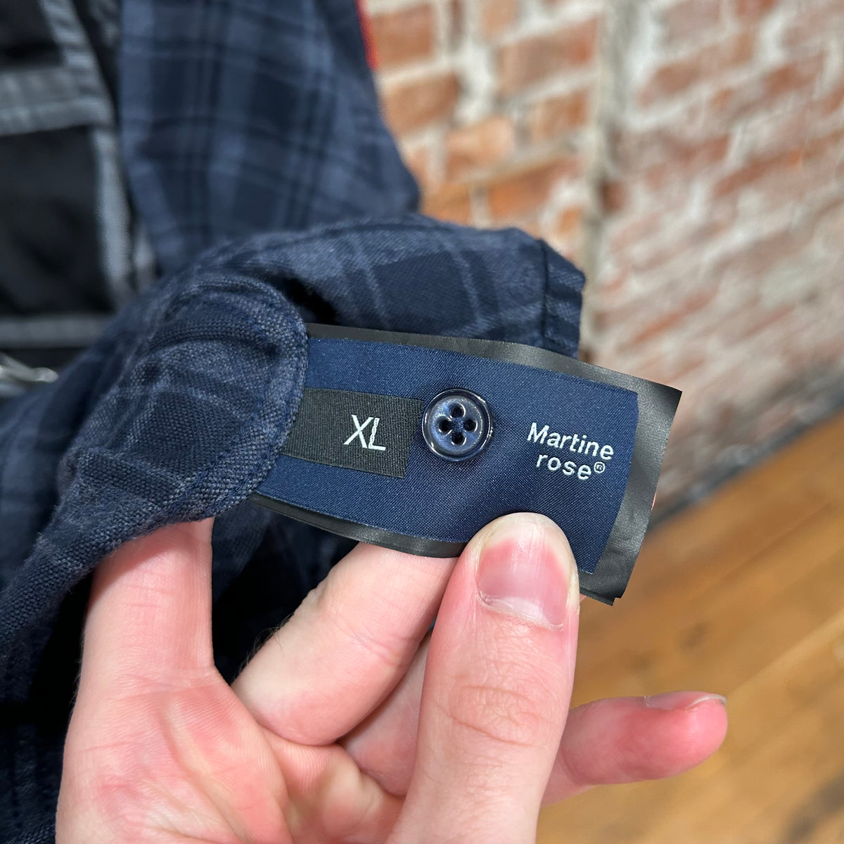 MARTINE ROSE WALLET CHAIN FLANNEL ‘NAVY’
