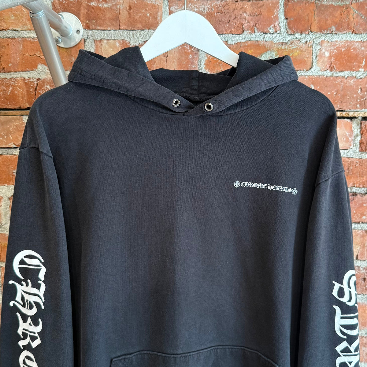 CHROME HEARTS CEMETERY CROSS SPINE PULLOVER HOODIE ‘BLACK’