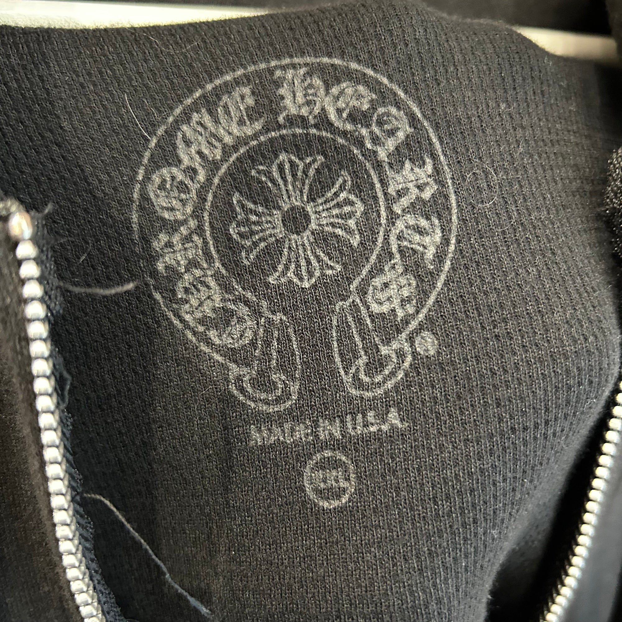 CHROME HEARTS HORSESHOE FLORAL THERMAL ZIP HOODIE ‘BLACK’