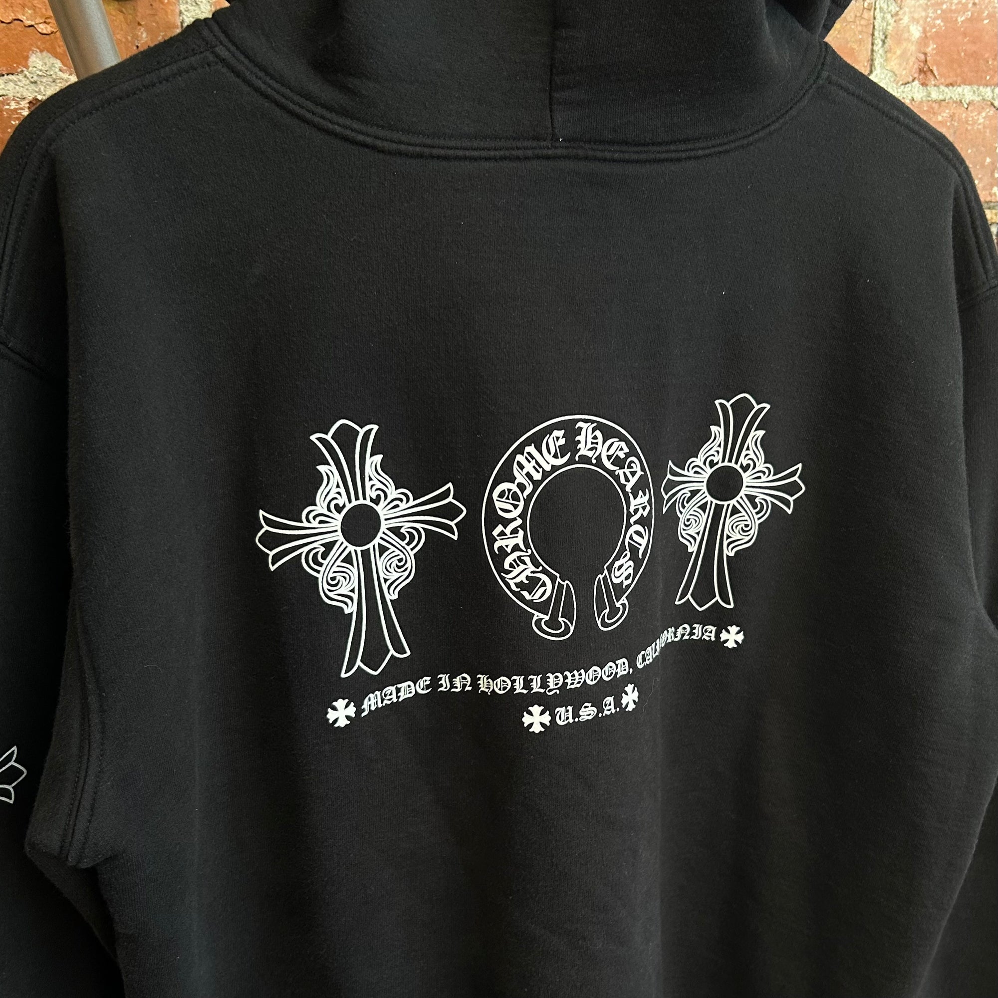 CHROME HEARTS THERMAL HORSESHOE 3-ICON ZIP HOODIE ‘BLACK’
