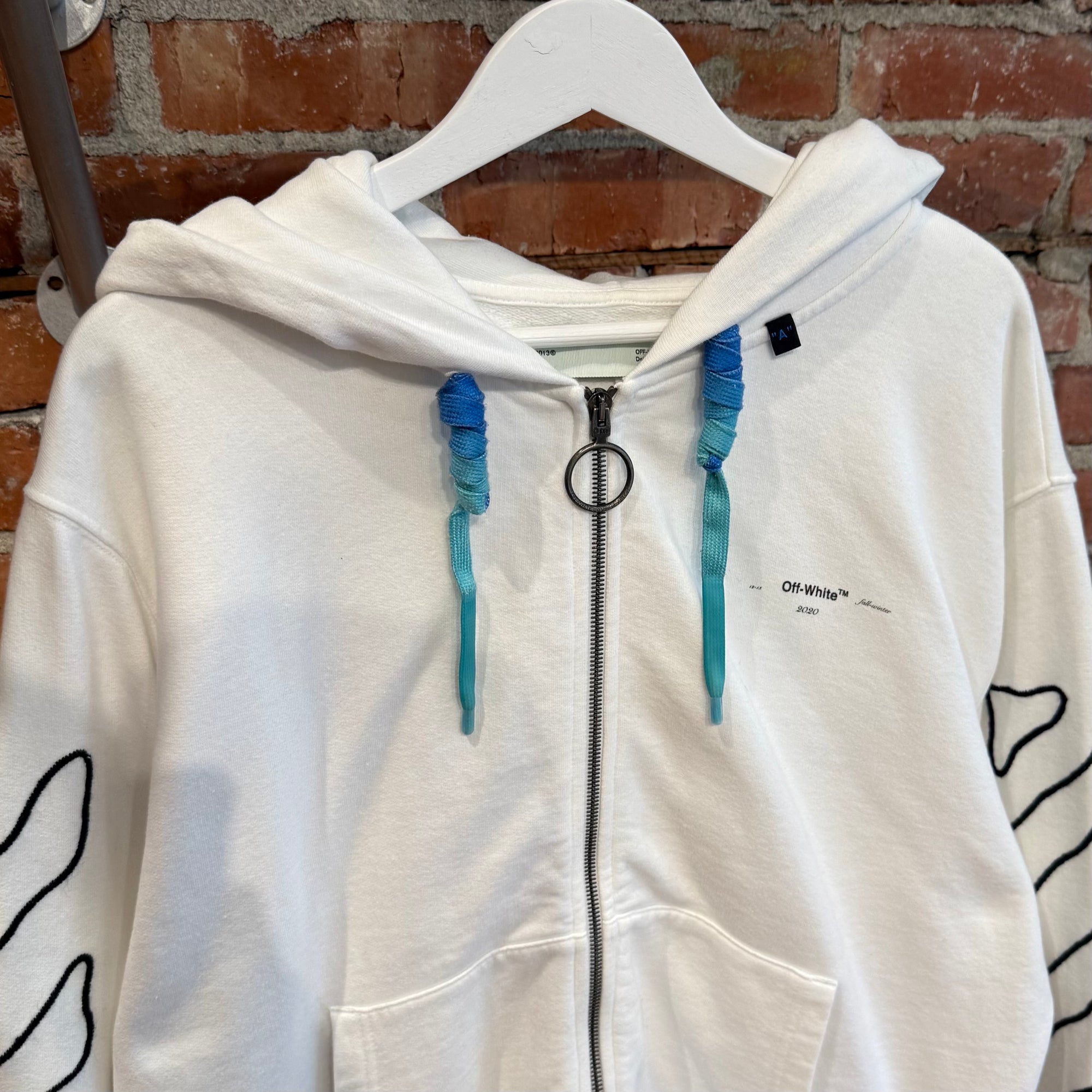 OFF-WHITE ABSTRACT ARROWS ZIP HOODIE ‘WHITE’