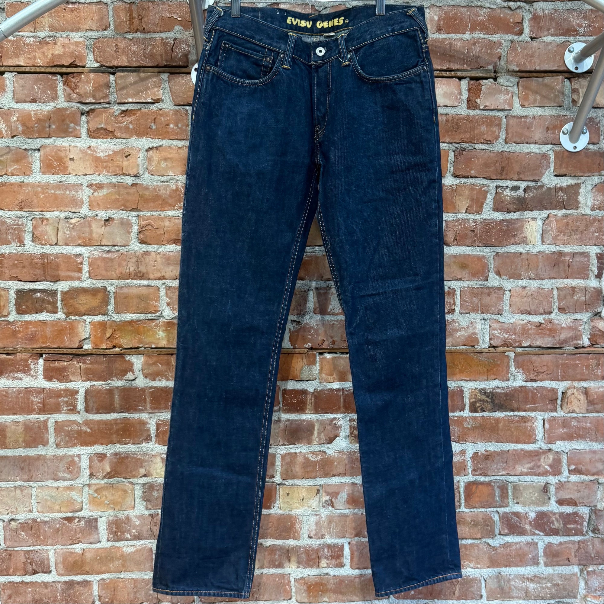 EVISU GENES THIN GULL SLIM STRAIGHT DENIM ‘INDIGO/IVORY’