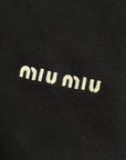 MIU MIU FW25 COTTON FLEECE QUARTER ZIP ‘BLACK’