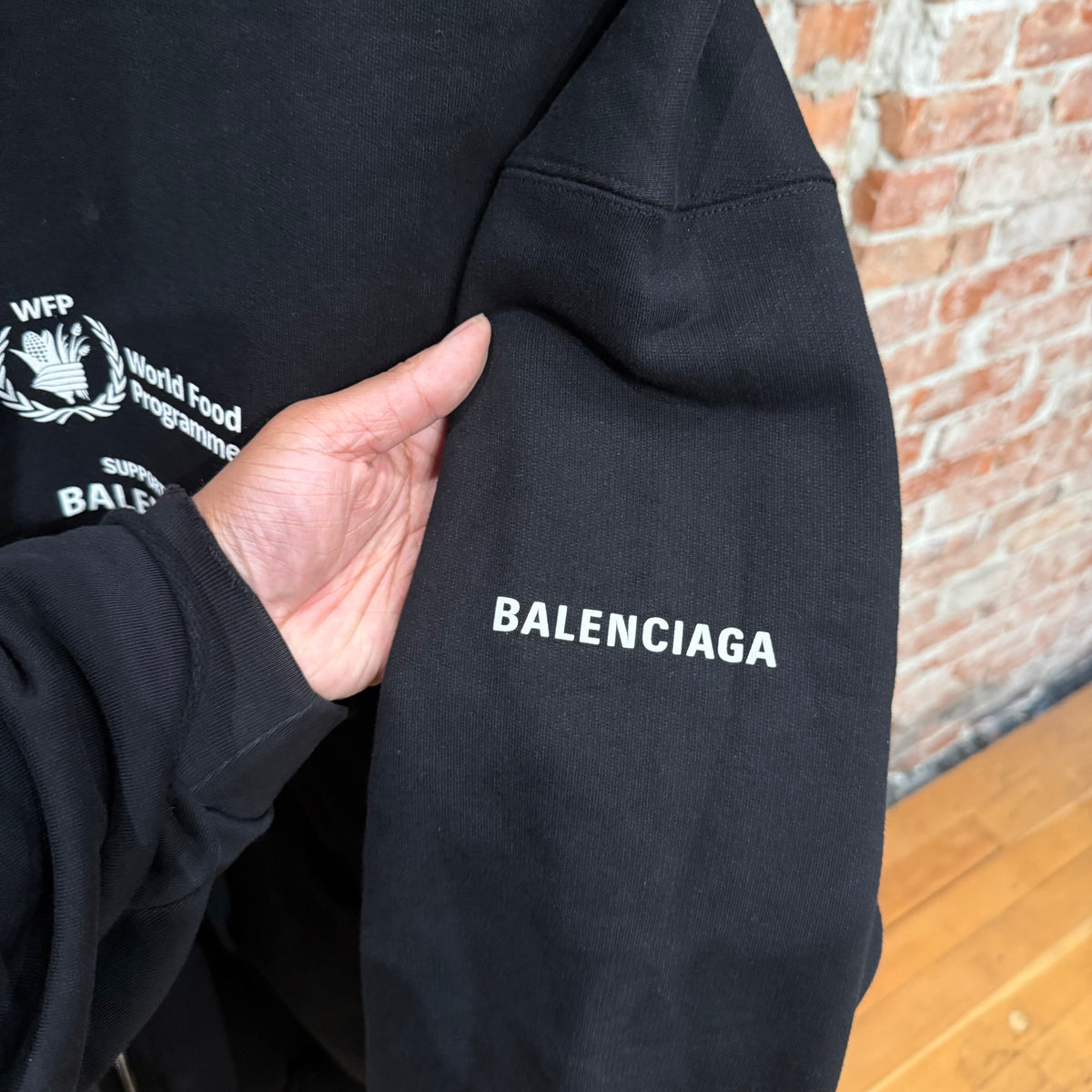 BALENCIAGA FW24 WORLD FOOD PROGRAMME ZIP HOODIE ‘BLACK’