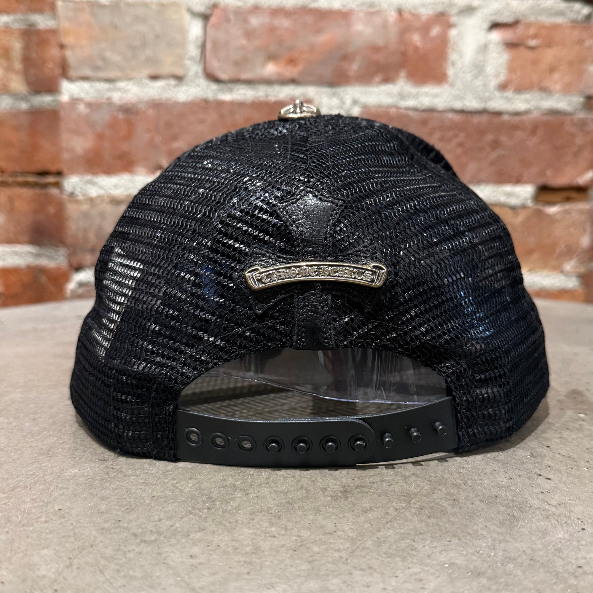 CHROME HEARTS FLEUR LEATHER HAT ‘BLACK’