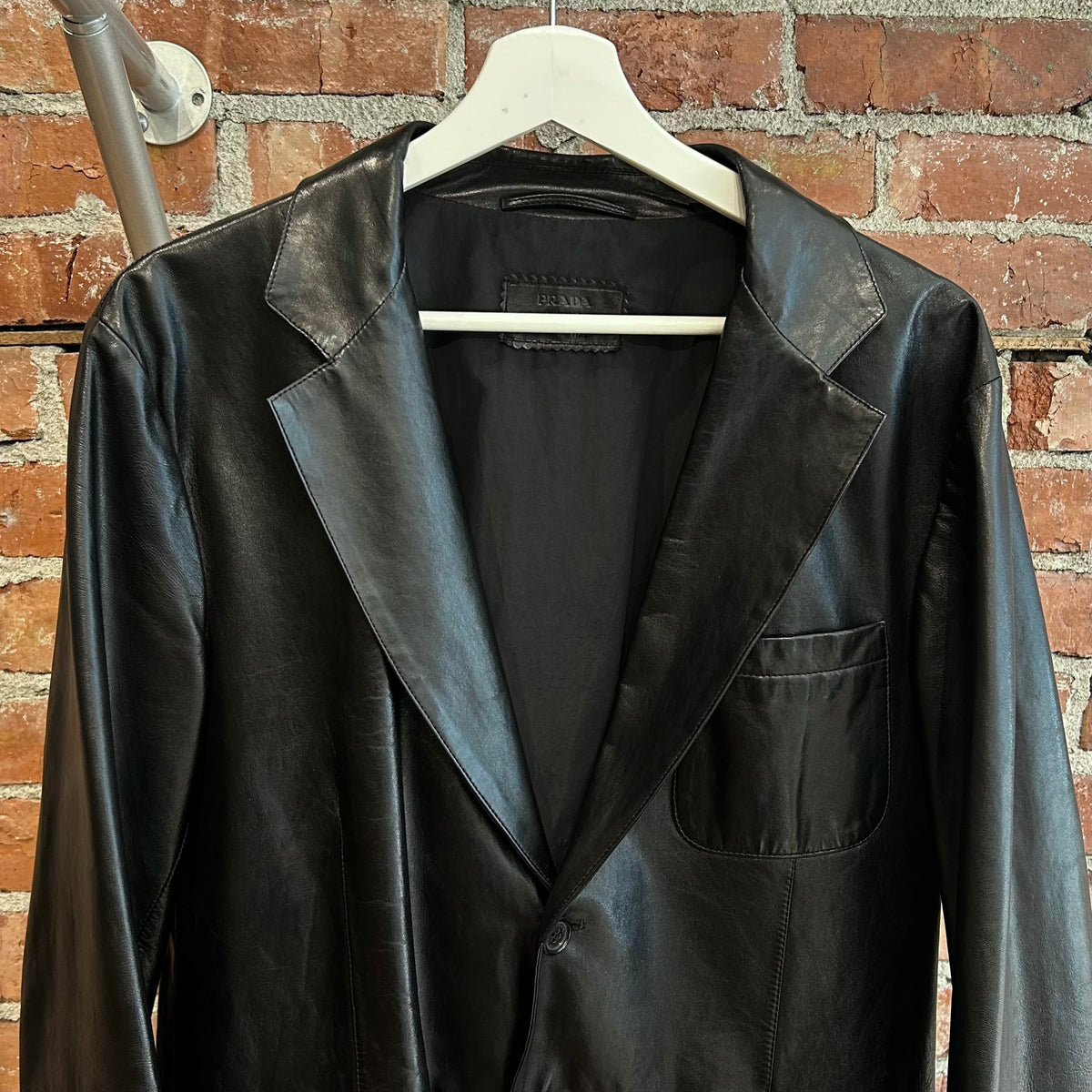 PRADA FW00 LEATHER LAMBSKIN SPORT COAT ‘BLACK’