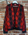 SUPREME SS18 BRUSHED ARGYLE CARDIGAN  ‘RED’