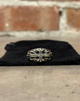 CHROME HEARTS DIAMOND CLASSIC FLORAL CROSS RING ‘SILVER’