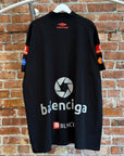 BALENCIAGA FW23 SAMPLE 3B TOP LEAGUE RACING LOGO TEE ‘BLACK’