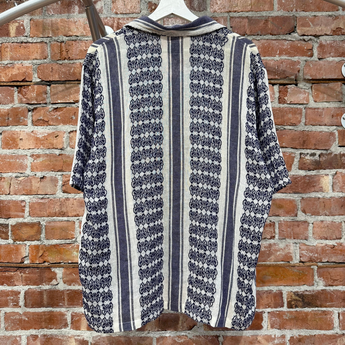 NEEDLES CABANA PAPILLON STRIPE SHIRT ‘CREAM/PURPLE’