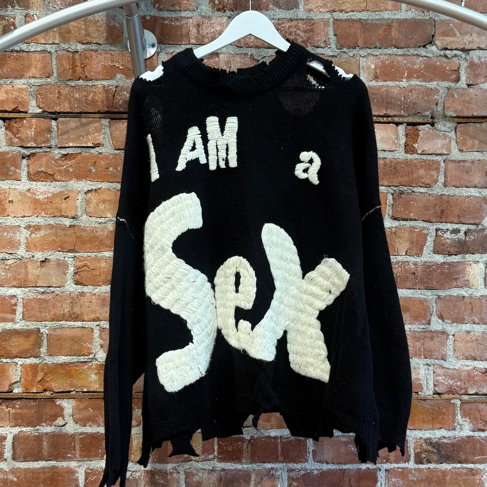 SAINT MICHAEL X SEX PISTOLS GRUNGE KNIT SWEATER ‘BLACK’