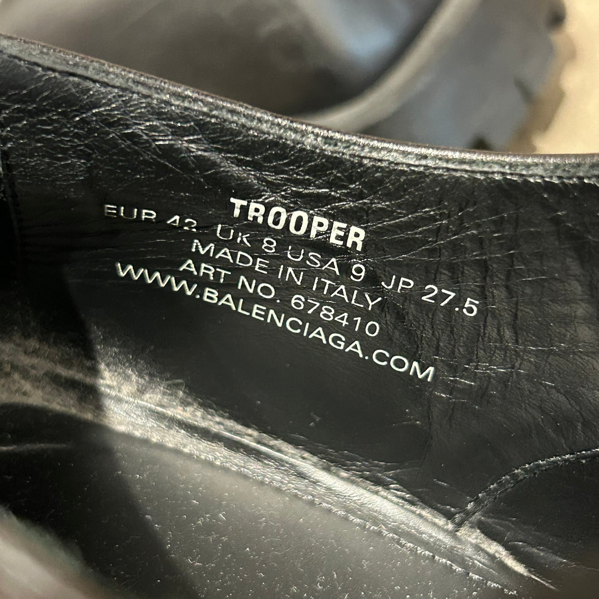 BALENCIAGA LEATHER TROOPER DERBIES ‘BLACK’