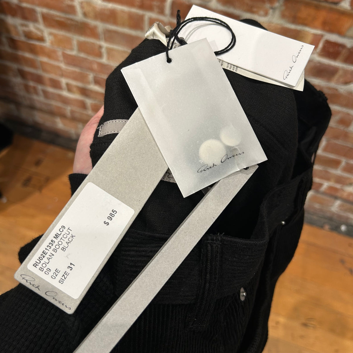 RICK OWENS FW25 CONCORDIAN CORDUROY BOLAN BOOTCUT PANTS ‘BLACK’