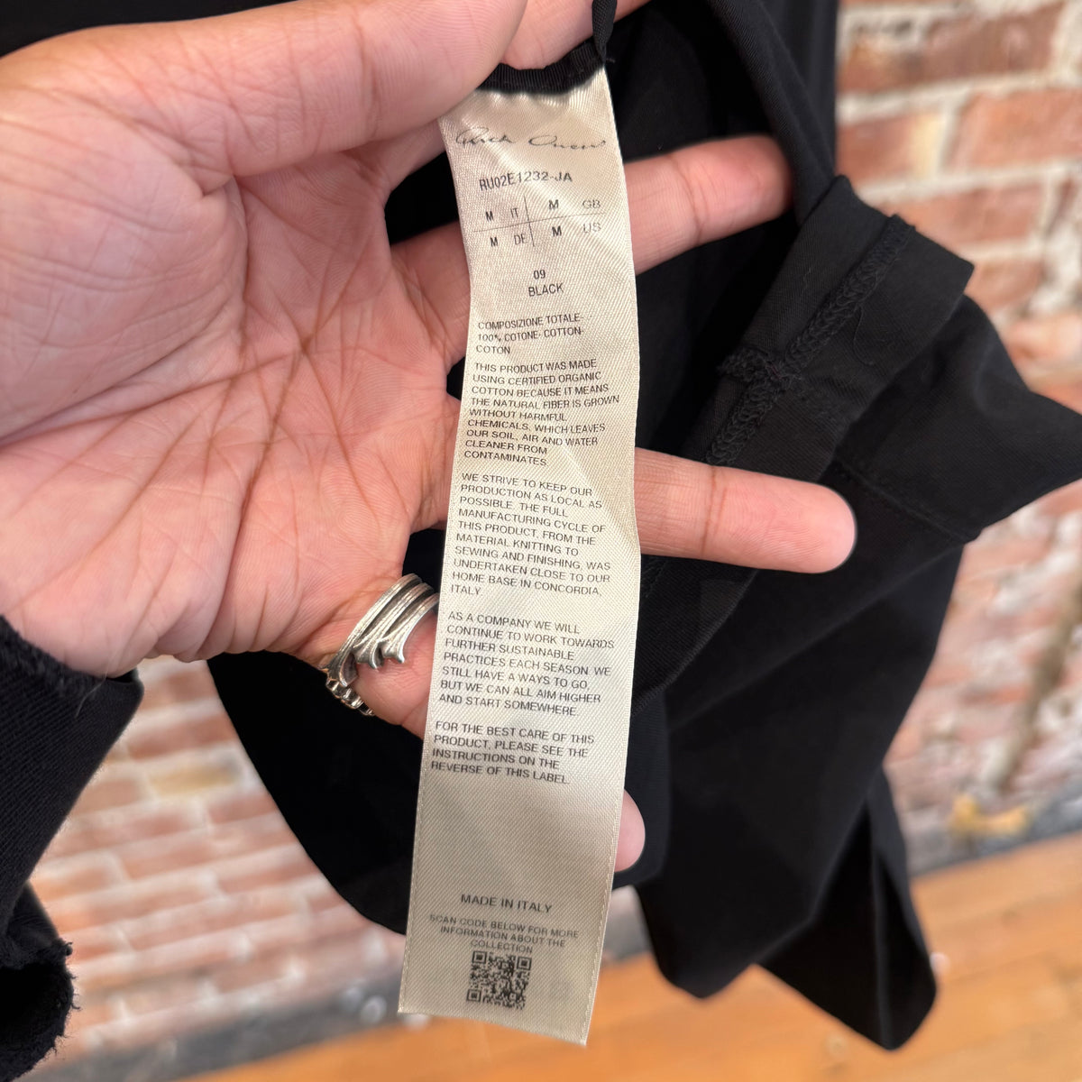 RICK OWENS FW25 CONCORDIANS BRAD TEE ‘BLACK’