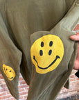 KAPITAL SMILEY FACE LONGSLEEVE ‘OLIVE’
