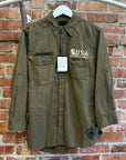 HYSTERIC GLAMOUR MILITARY FATIGUE BUTTON UP SHIRT ‘OLIVE’