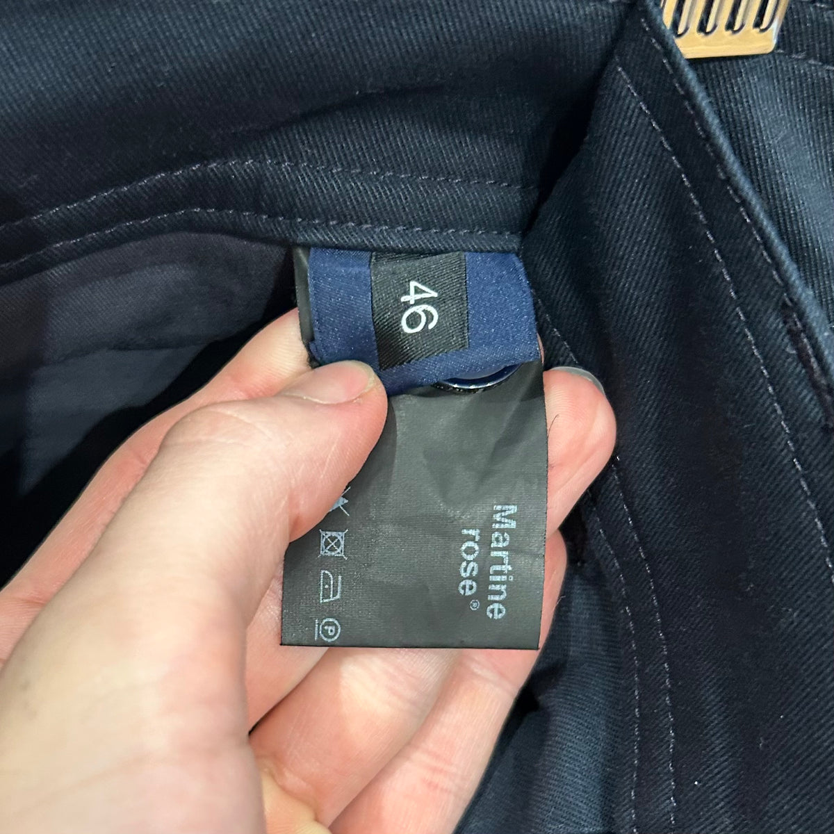MARTINE ROSE PULLED CARGO PANTS ‘NAVY’