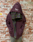 BLANCO LANE SCARF ZIP HOODIE ‘MAROON’