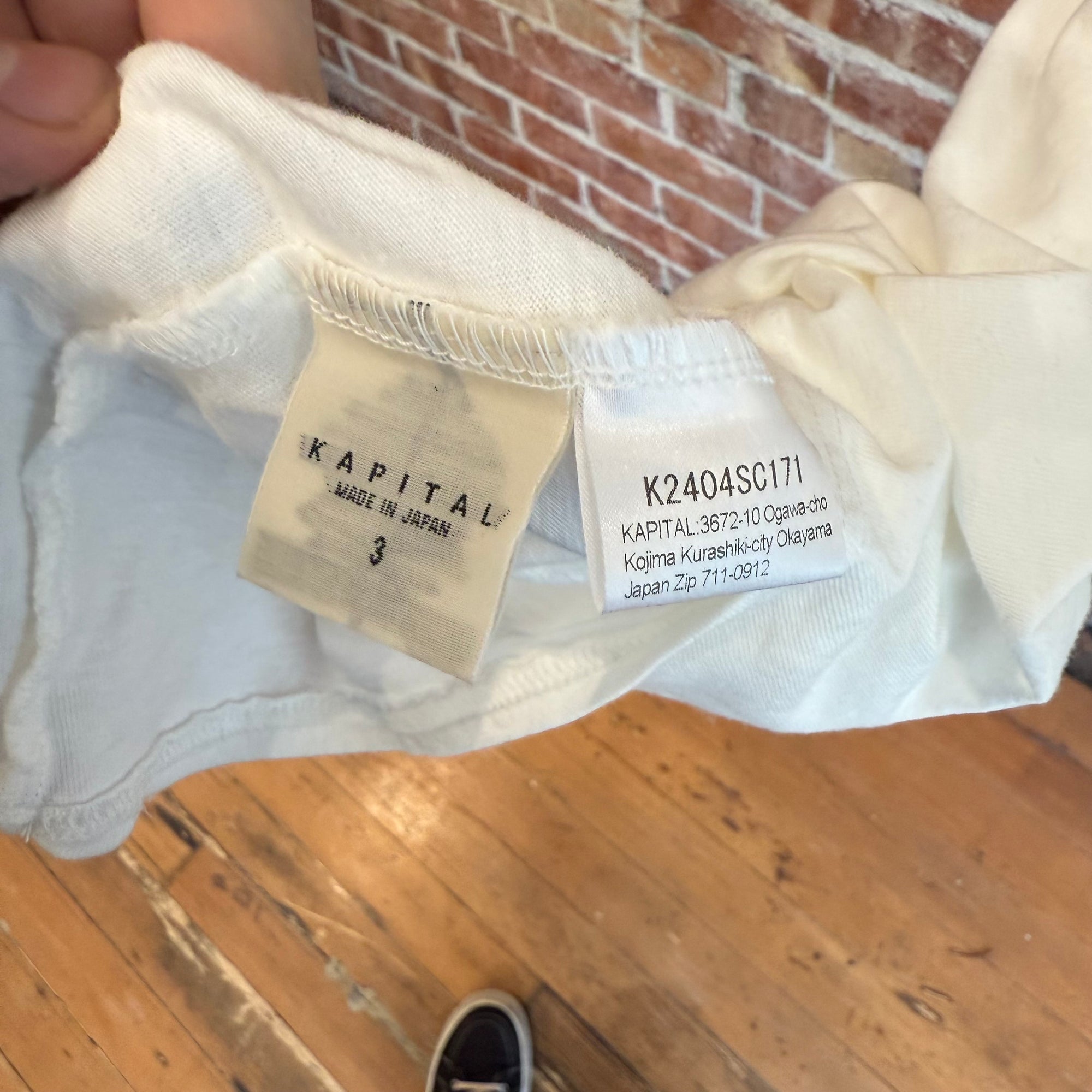 KAPITAL ELEPHANT BANDANA JUMBO TEE ‘WHITE/GREEN’