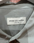 DRIES VAN NOTEN SILK STUDDED BUTTON TOP SHIRT 'GHOST'