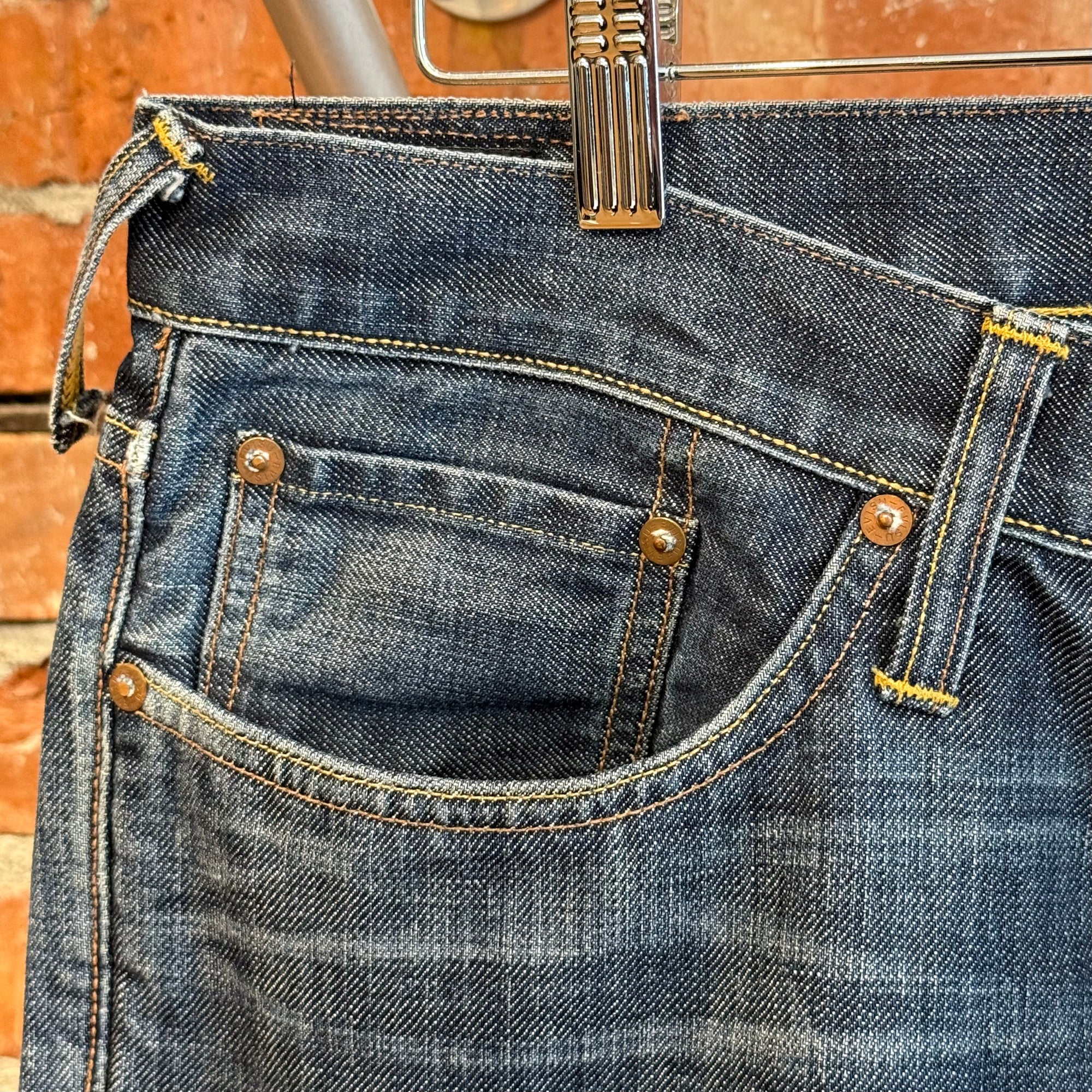 EVISU LOT 2008 THIN GULL DENIM 'INDIGO/WHITE'