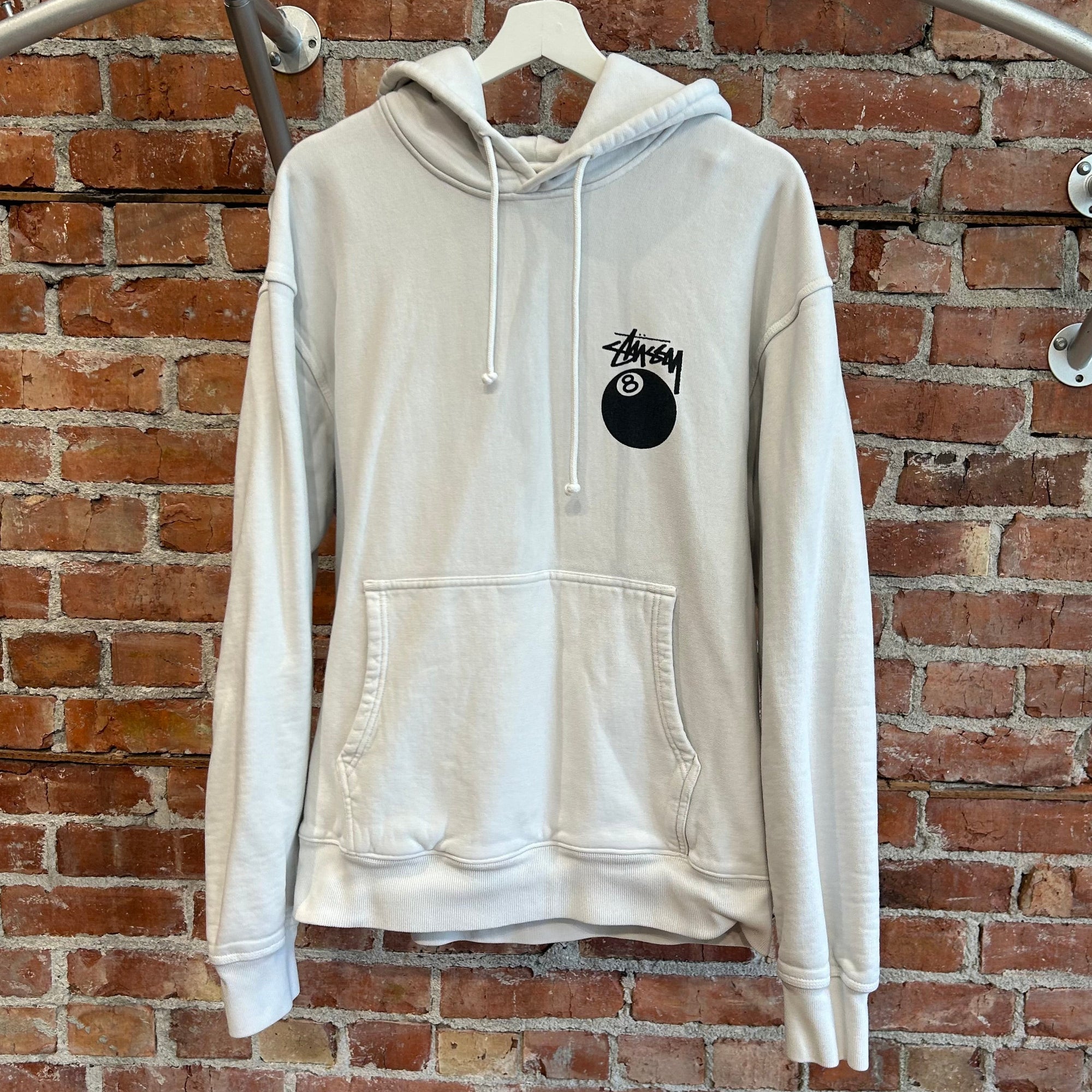 STUSSY 8-BALL PULLOVER HOODIE ‘WHITE’