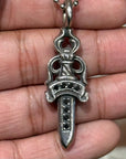 CHROME HEARTS BLACK DIAMOND DOUBLE DAGGER NECKLACE ‘SILVER’