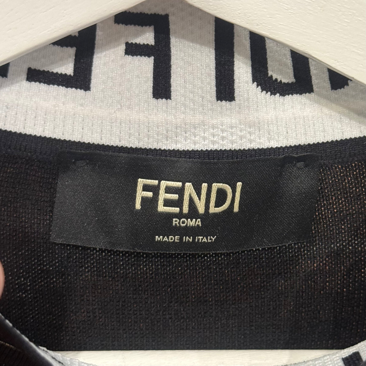 FENDI LOGO MOCKNECK KNIT SWEATER ‘BLACK’