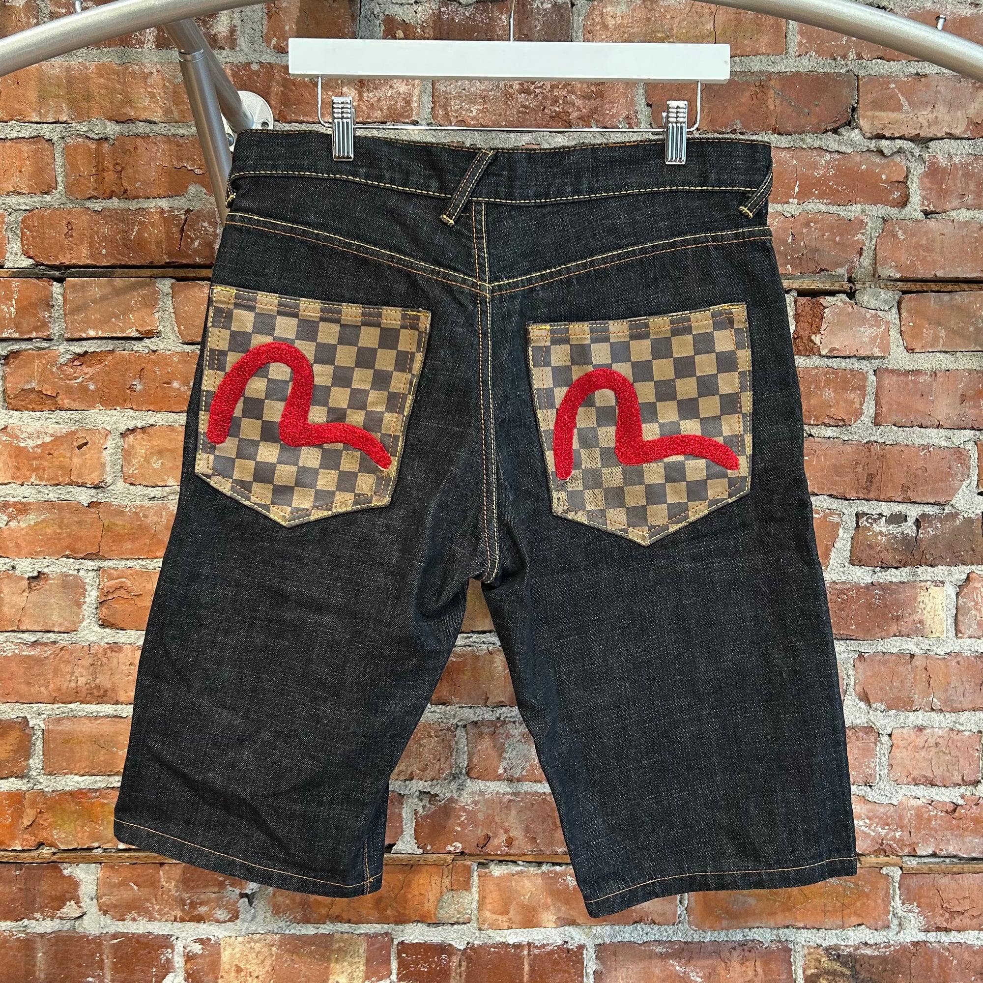 EVISU LOUIS DAMIER CHENILLE SHORTS 'INDIGO'