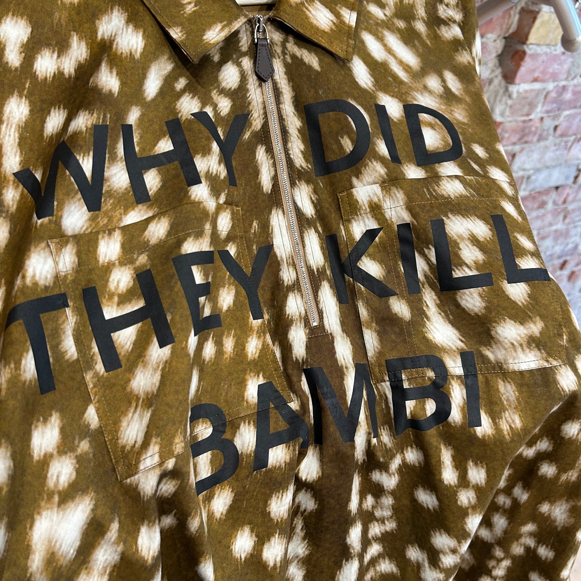 BURBERRY SS19 RUNWAY BAMBI ZIP SHIRT ‘BROWN’