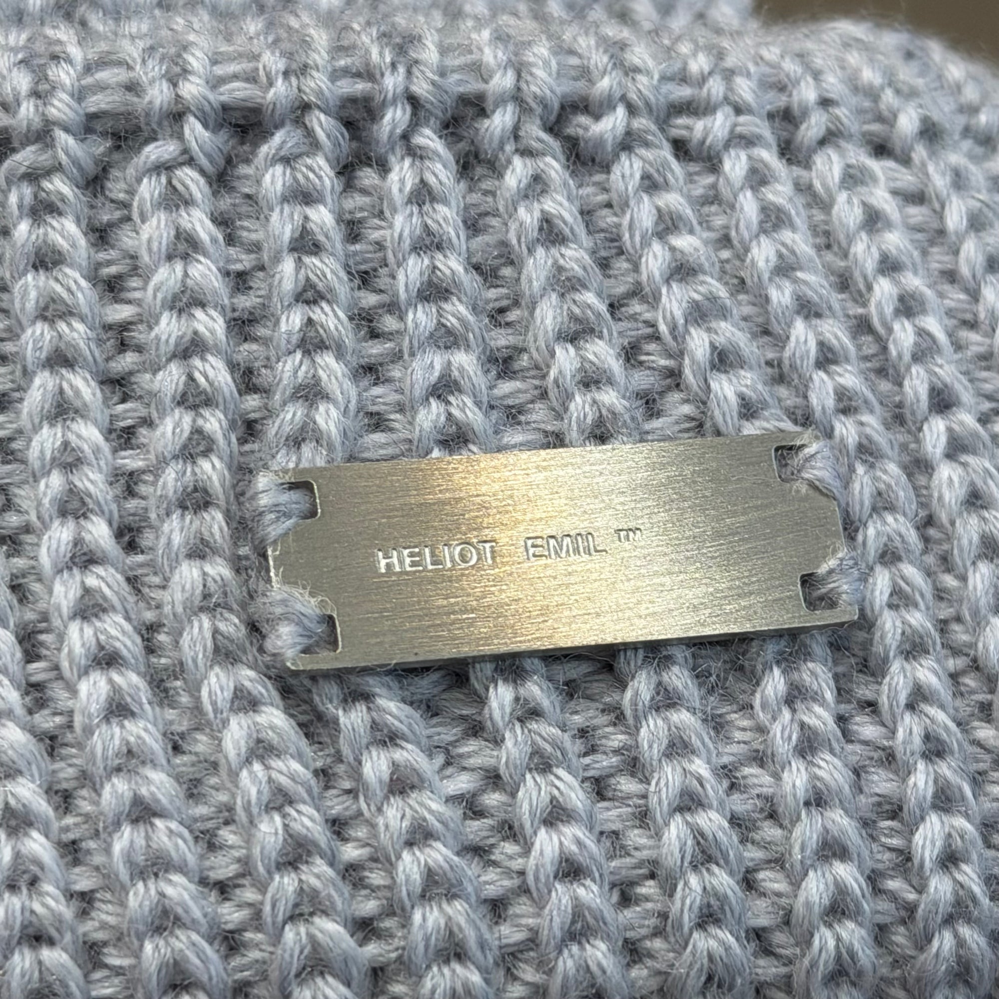 HELIOT EMIL METAL PLATE LOGO BEANIE ‘GRAY’
