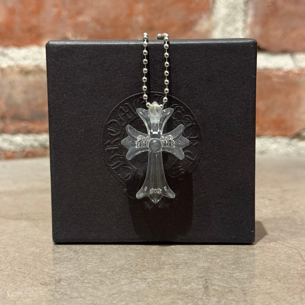 CHROME HEARTS SILICHROME CROSS NECKLACE ’CLEAR’