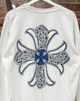 CHROME HEARTS VINTAGE CELTIC PLUS CROSS LONGSLEEVE ‘WHITE’